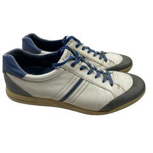 Ecco Men's Street White/Blue Leather Spikeless Golf Shoes Size EU 45/US 11.5-12